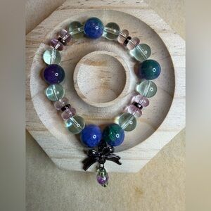 Multicolor Beaded Necklace with Palm Tree Pendant